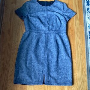 Banana Republic Blue Sheath Tweed Short Sleeve Dress